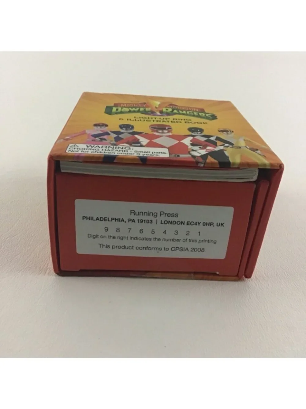 Power Rangers Light Up Ring Running Press Mini Book New 2008 Collector Box